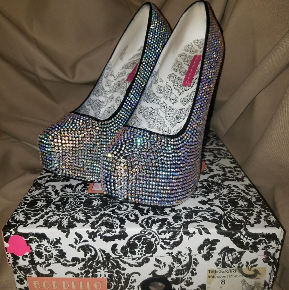 Pleaser Bordello rhinestone heels  (size 8)